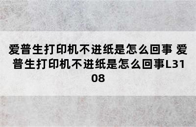 爱普生打印机不进纸是怎么回事 爱普生打印机不进纸是怎么回事L3108